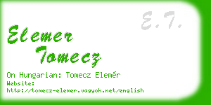 elemer tomecz business card