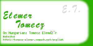 elemer tomecz business card